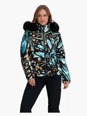 Obermeyer Women's Bombshell Jacket in abstract Mariposa print size 8 NWOT